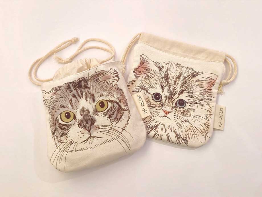 365CAT.ART ねこ巾着