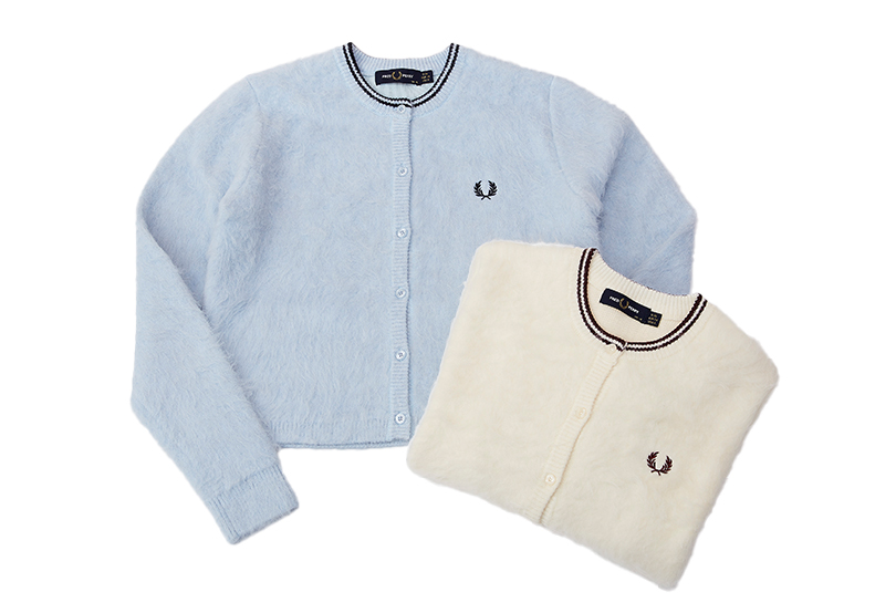 FRED PERRY /Fluffy Crewneck Knit Cardigan