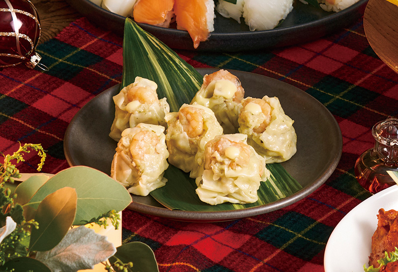 罗勒芝士的虾烧卖